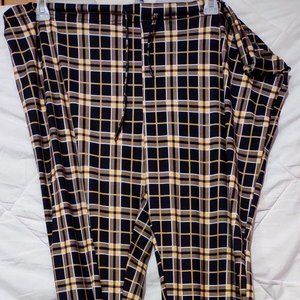 Unbranded Womens Pajama Pants Adult Size 2X Yellow/Black Plaid Comfy Drawstring